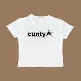 Whit Bold Star Graphic Baby Tee Crop Top for Women